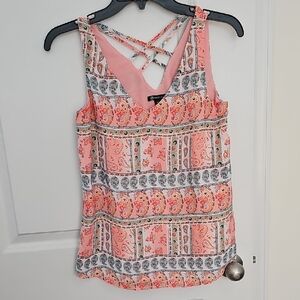 Sioni Women's Pink and Blue Patterned Camisole